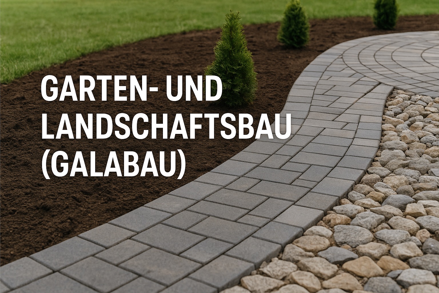 Garten- und Landschaftsbau mit Pflasterweg